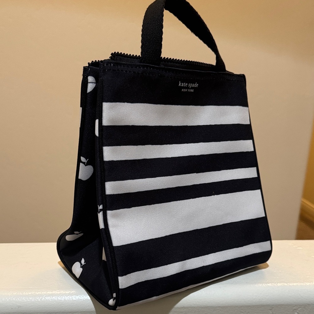Kate Spade Black and White Striped Handbag